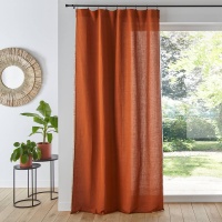 Штора С панелями из льна и хлопка Menorca 250 x 140 см каштановый LA REDOUTE INTERIEURS  фото, kupilegko.ru